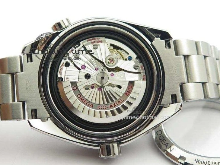 0220 Planet Ocean GMT 43.5mm V6F Goodplanet Orange Marker Blue Dial On SS Bracelet A ModernLook 8215